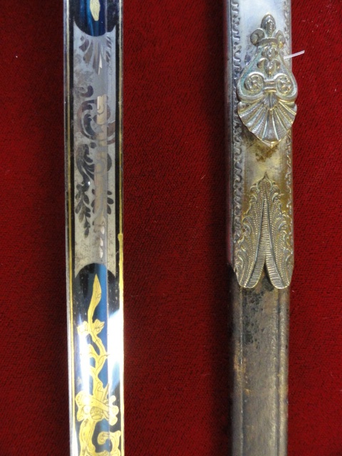 Imperial Court Degen w/Blued and Gilded Etched Blade (#27970)